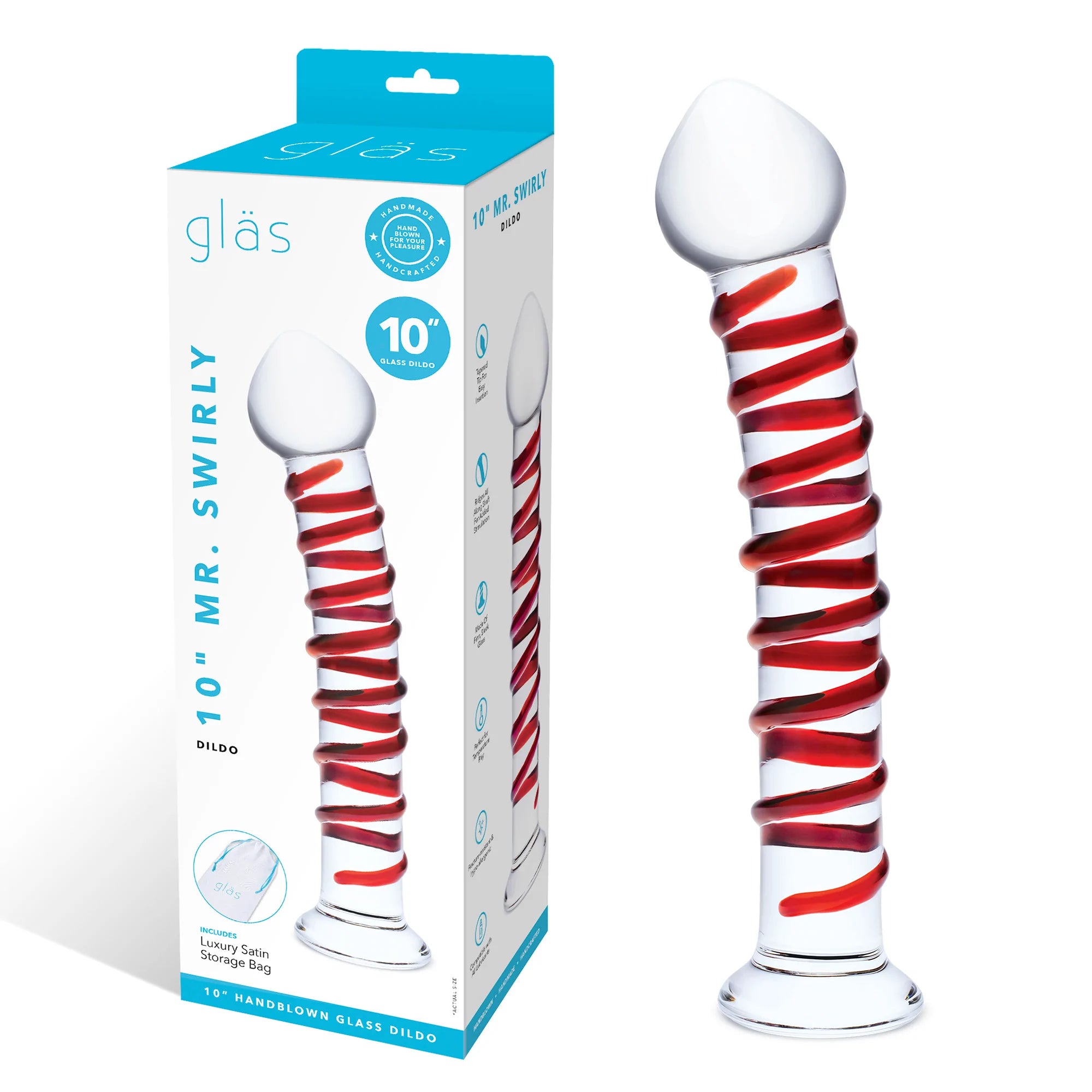 Mr. Swirly Glass Dildo 10" by Glas