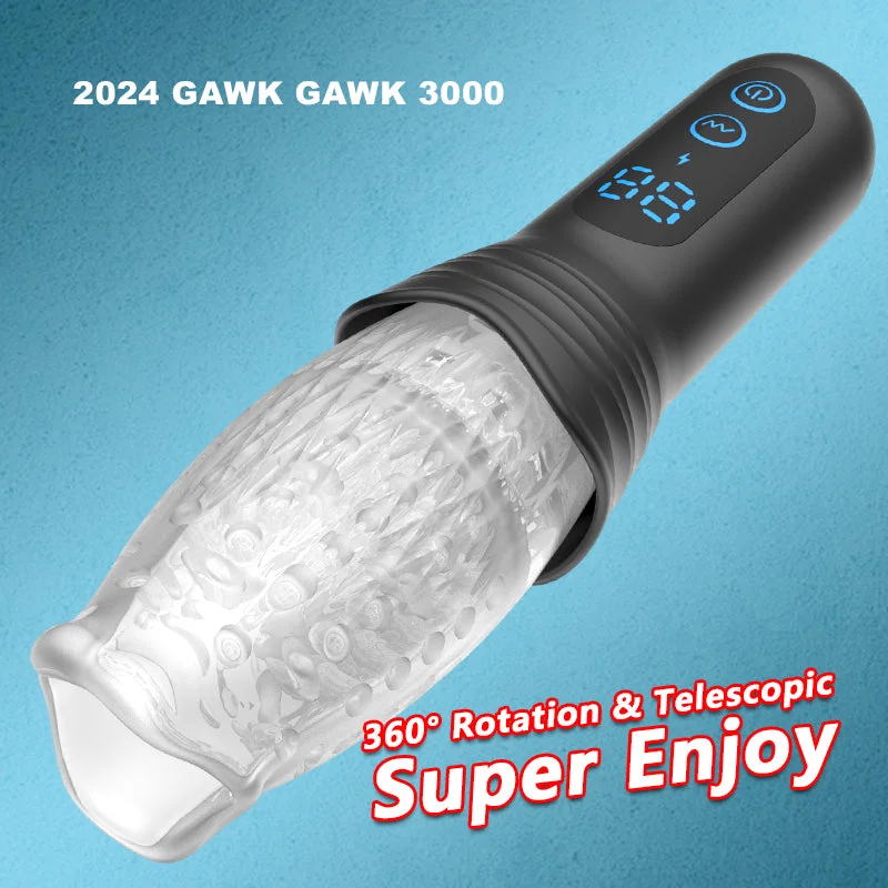 2024 New - Gawk Gawk 3000 Gluck Gluck 3000 Gauk Gauk 3000 Gwak Gwak 3000 Machine 360° Telescopic & Rotating & Vibrating Supre Enjoy Men’s Masturbation Cup